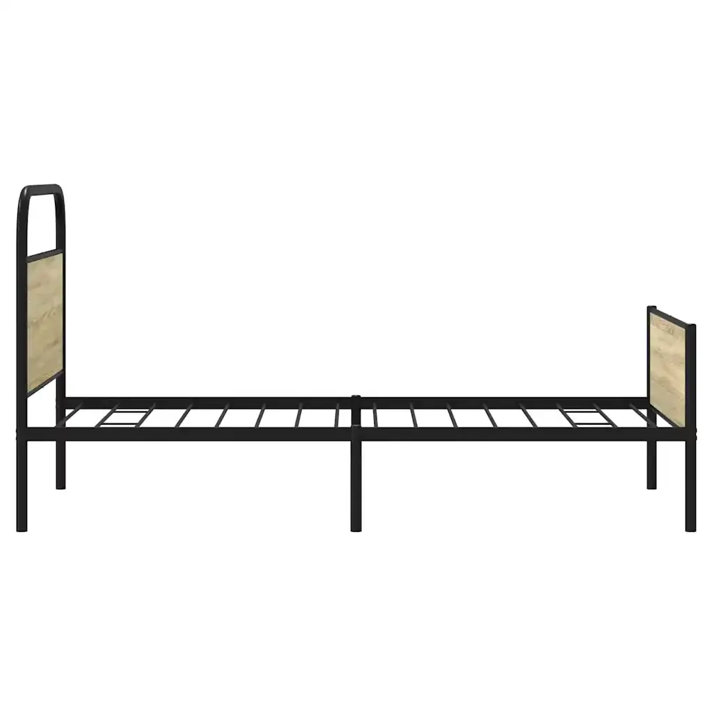 Letto singolo | Letto per adulti | Giroletto senza Materasso Rovere Sonoma 100x200cm in Truciolato - Image 6