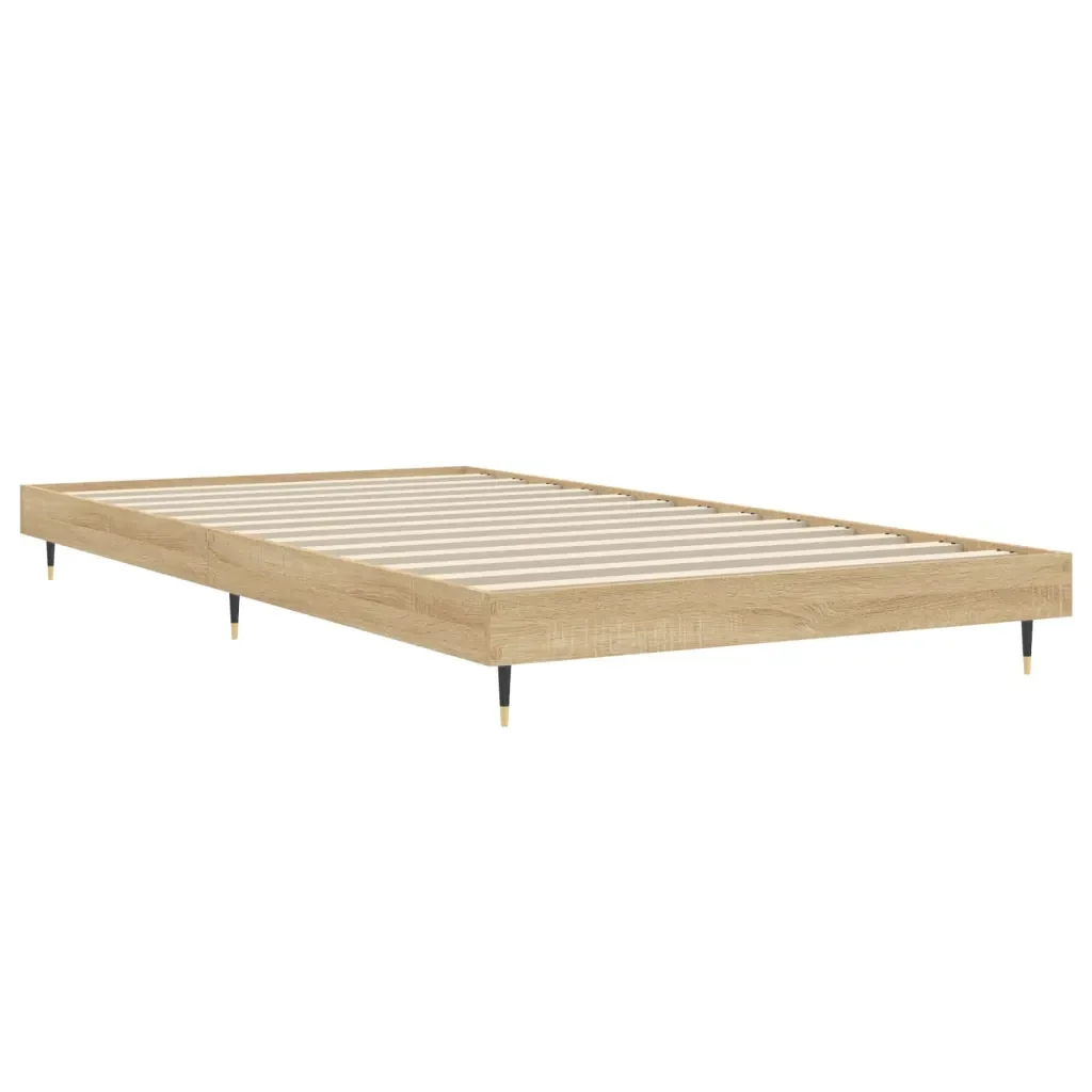 Letto singolo | Letto per adulti | Giroletto senza Materasso Rovere Sonoma 100x200cm in Truciolato - Image 5