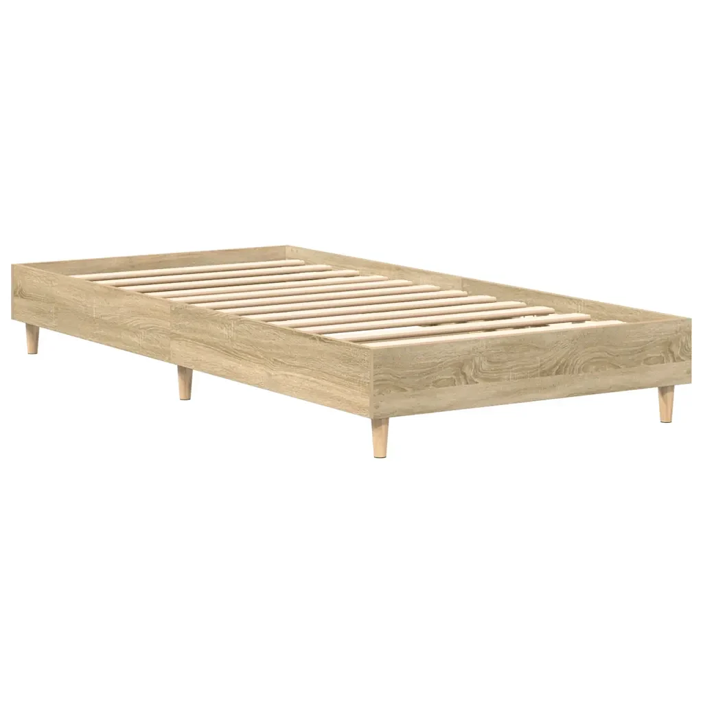 Letto singolo | Letto per adulti | Giroletto senza Materasso Rovere Sonoma 100x200cm in Truciolato - Image 7