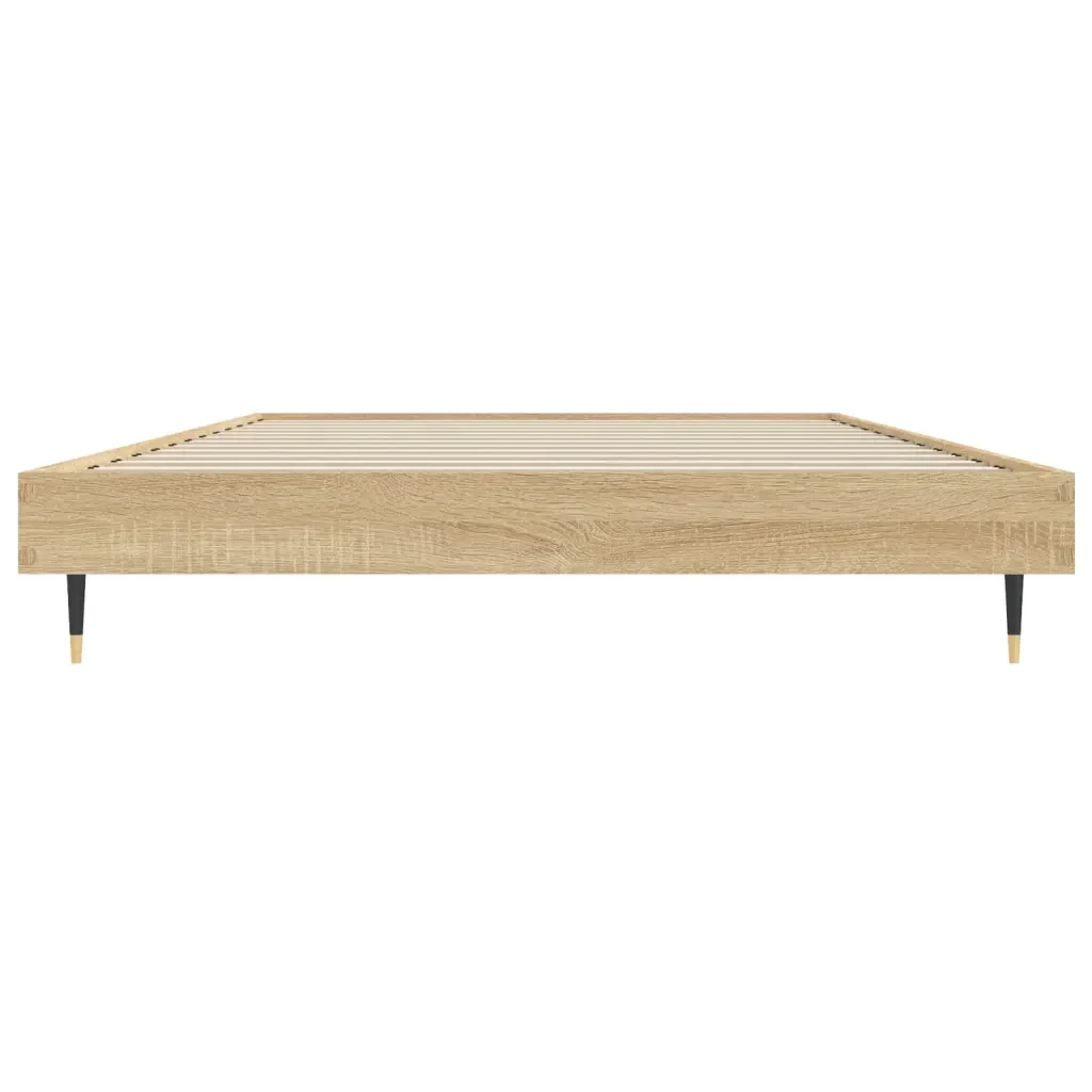 Letto singolo | Letto per adulti | Giroletto senza Materasso Rovere Sonoma 100x200cm in Truciolato - Image 6