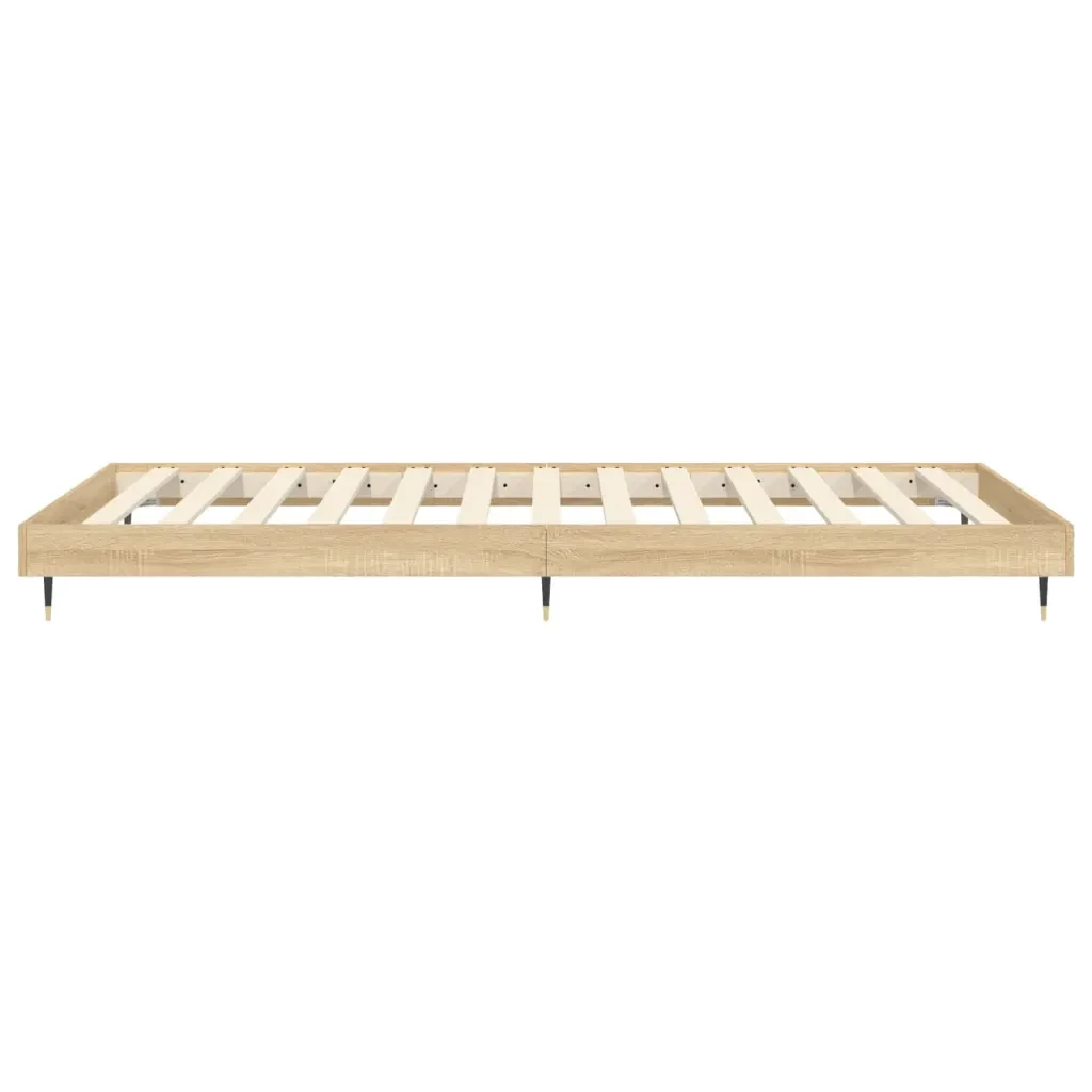 Letto singolo | Letto per adulti | Giroletto senza Materasso Rovere Sonoma 100x200cm in Truciolato - Image 7