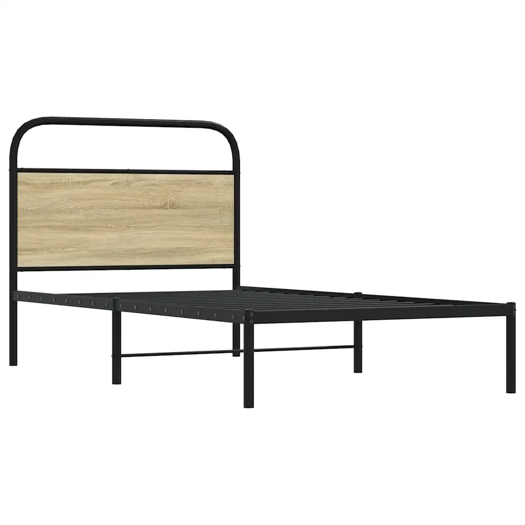 Letto singolo | Letto per adulti | Giroletto senza Materasso Rovere Sonoma 107x203cm in Truciolato - Image 5