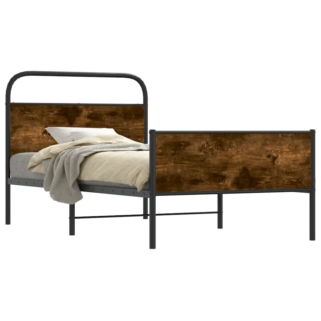 Letto singolo | Letto per adulti | Giroletto senza Materasso Rovere Sonoma 107x203cm in Truciolato