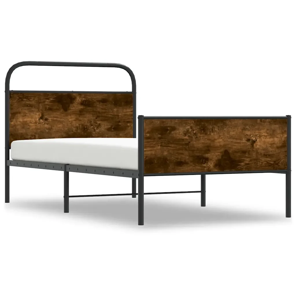 Letto singolo | Letto per adulti | Giroletto senza Materasso Rovere Sonoma 107x203cm in Truciolato - Image 3