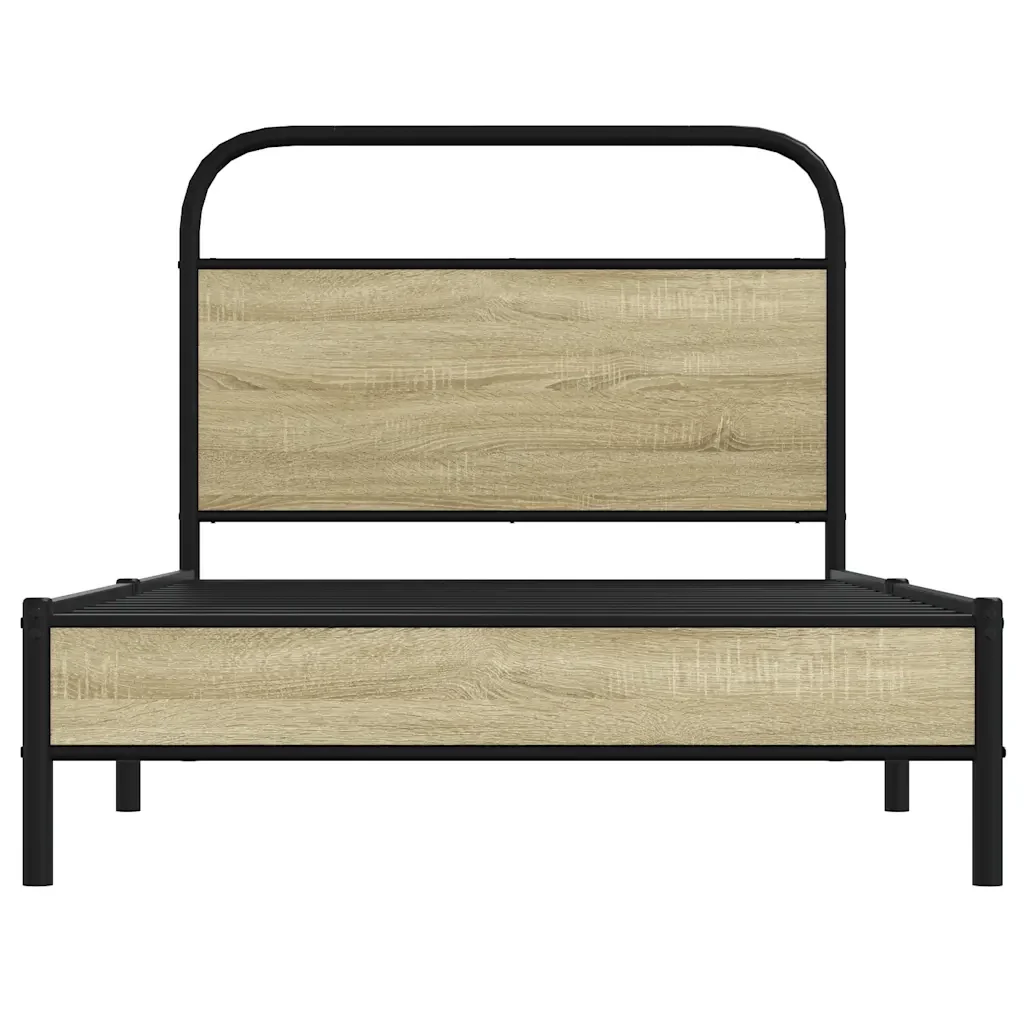 Letto singolo | Letto per adulti | Giroletto senza Materasso Rovere Sonoma 107x203cm in Truciolato - Image 5