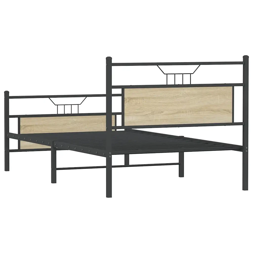 Letto singolo | Letto per adulti | Giroletto senza Materasso Rovere Sonoma 107x203cm in Truciolato - Image 8