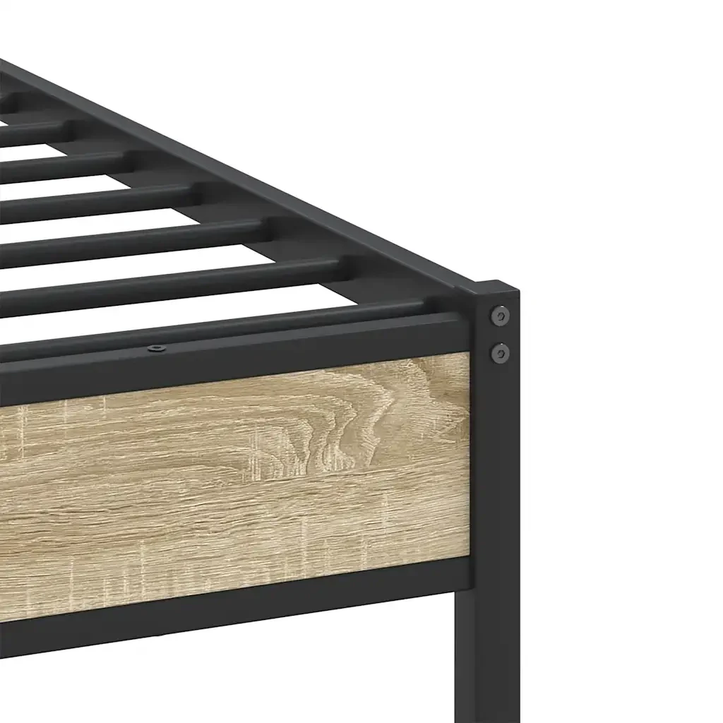 Letto singolo | Letto per adulti | Giroletto senza Materasso Rovere Sonoma 107x203cm in Truciolato - Image 10