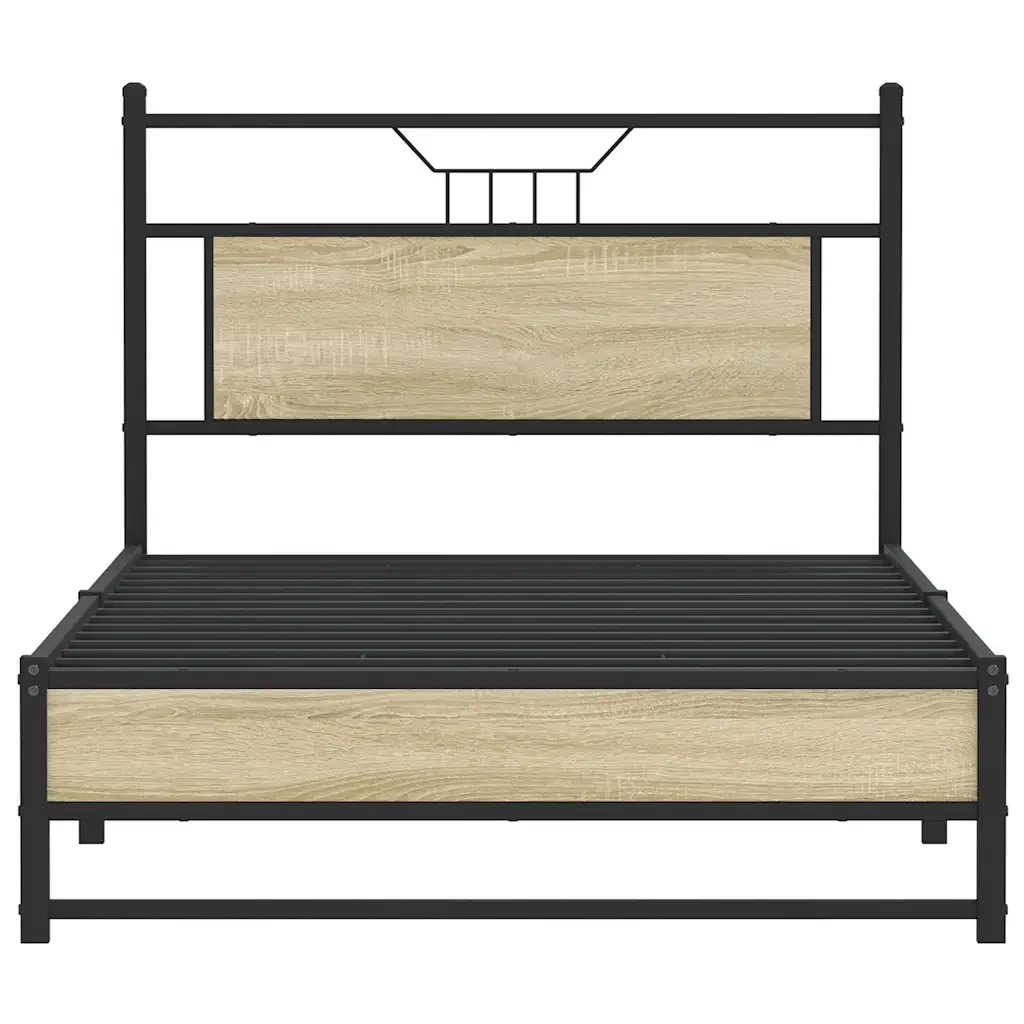 Letto singolo | Letto per adulti | Giroletto senza Materasso Rovere Sonoma 107x203cm in Truciolato - Image 6