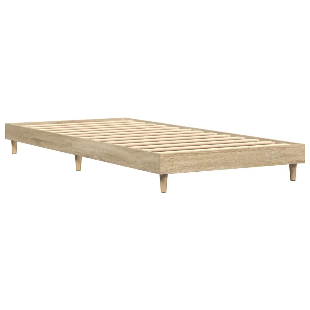 Letto singolo | Letto per adulti | Giroletto senza Materasso Rovere Sonoma 75x190 cm in Truciolato