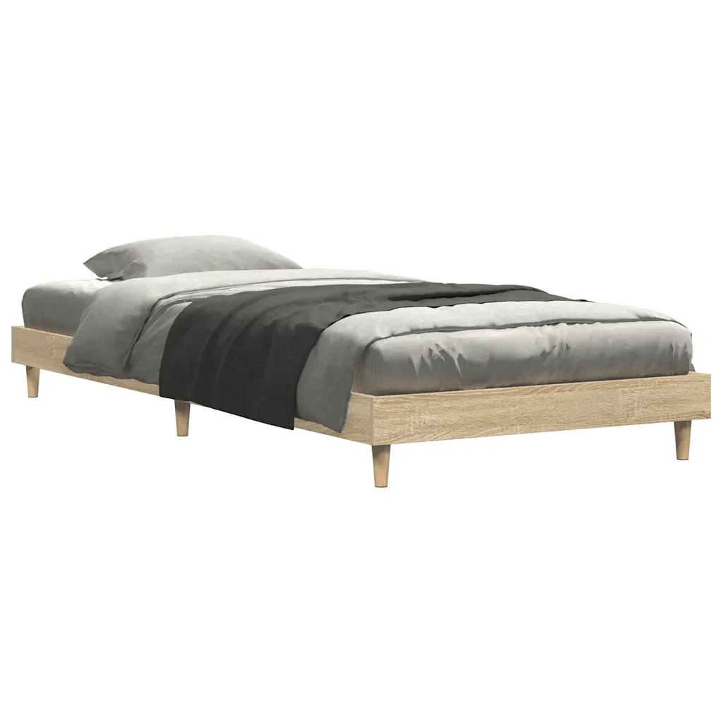 Letto singolo | Letto per adulti | Giroletto senza Materasso Rovere Sonoma 75x190 cm in Truciolato - Image 3