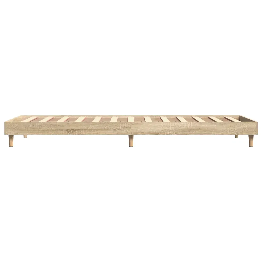 Letto singolo | Letto per adulti | Giroletto senza Materasso Rovere Sonoma 75x190 cm in Truciolato - Image 6
