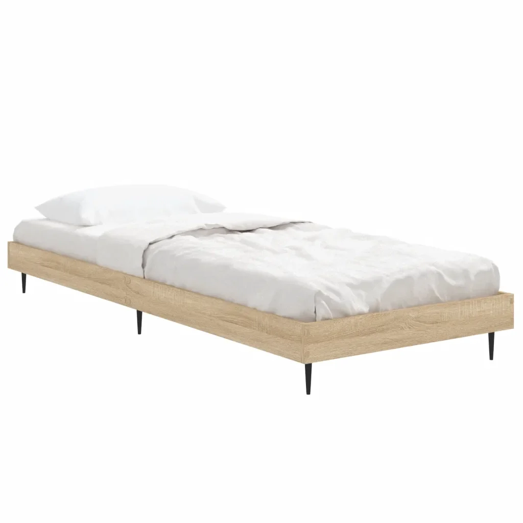 Letto singolo | Letto per adulti | Giroletto senza Materasso Rovere Sonoma 75x190 cm in Truciolato - Image 4