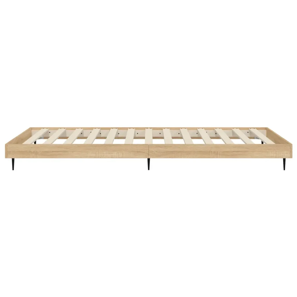 Letto singolo | Letto per adulti | Giroletto senza Materasso Rovere Sonoma 75x190 cm in Truciolato - Image 7