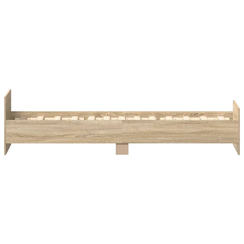 Letto singolo | Letto per adulti | Giroletto senza Materasso Rovere Sonoma 75x190 cm in Truciolato - Image 8