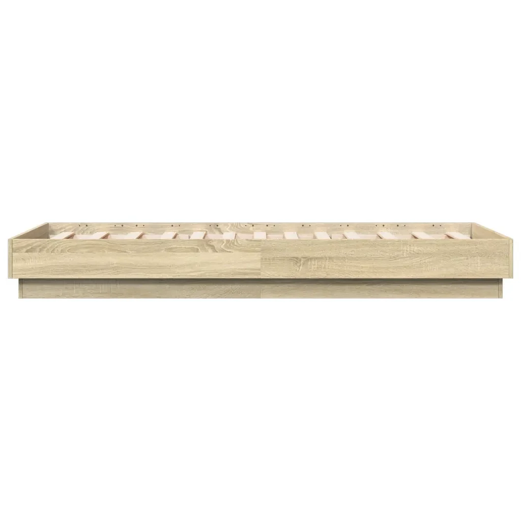 Letto singolo | Letto per adulti | Giroletto senza Materasso Rovere Sonoma 75x190 cm in Truciolato - Image 5