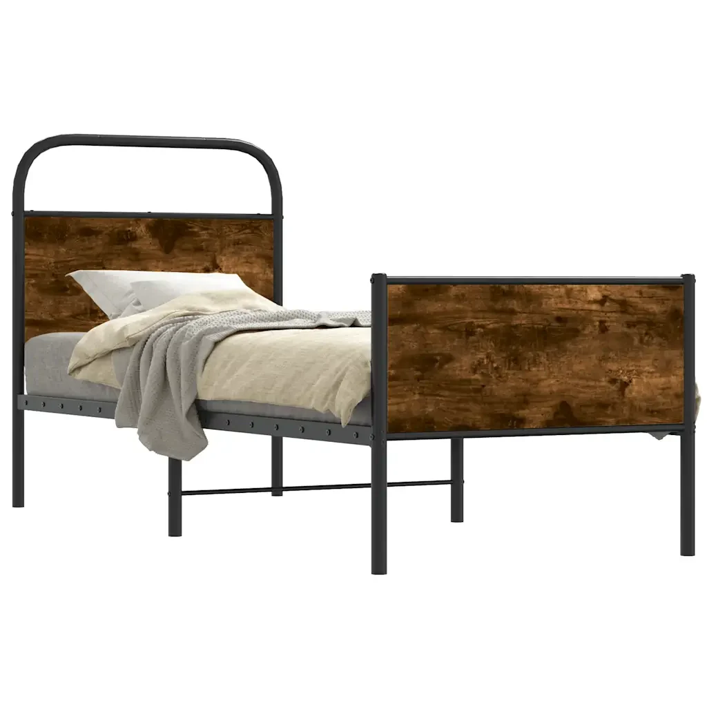 Letto singolo | Letto per adulti | Giroletto senza Materasso Rovere Sonoma 75x190 cm in Truciolato