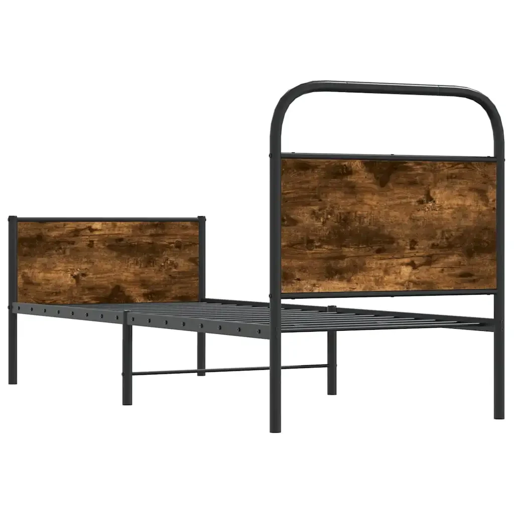 Letto singolo | Letto per adulti | Giroletto senza Materasso Rovere Sonoma 75x190 cm in Truciolato - Image 7