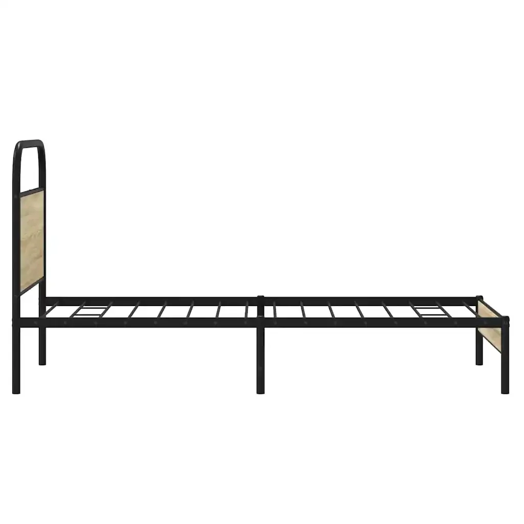 Letto singolo | Letto per adulti | Giroletto senza Materasso Rovere Sonoma 75x190 cm in Truciolato - Image 6