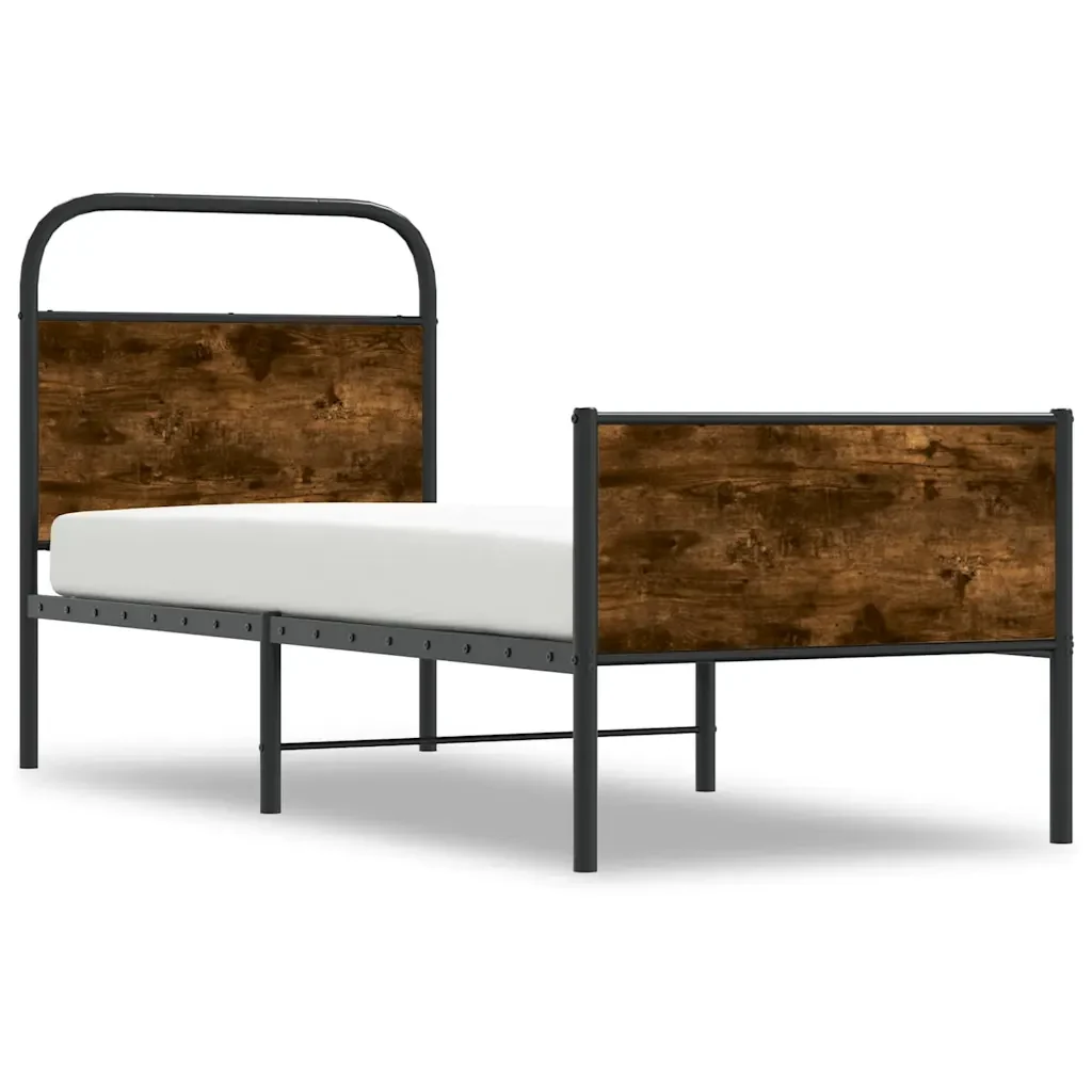 Letto singolo | Letto per adulti | Giroletto senza Materasso Rovere Sonoma 80x200 cm in Truciolato - Image 4