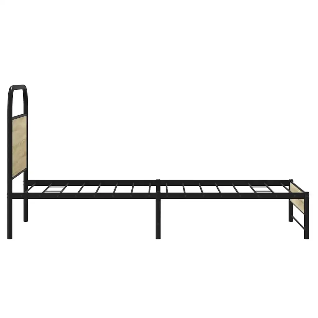 Letto singolo | Letto per adulti | Giroletto senza Materasso Rovere Sonoma 80x200 cm in Truciolato - Image 6