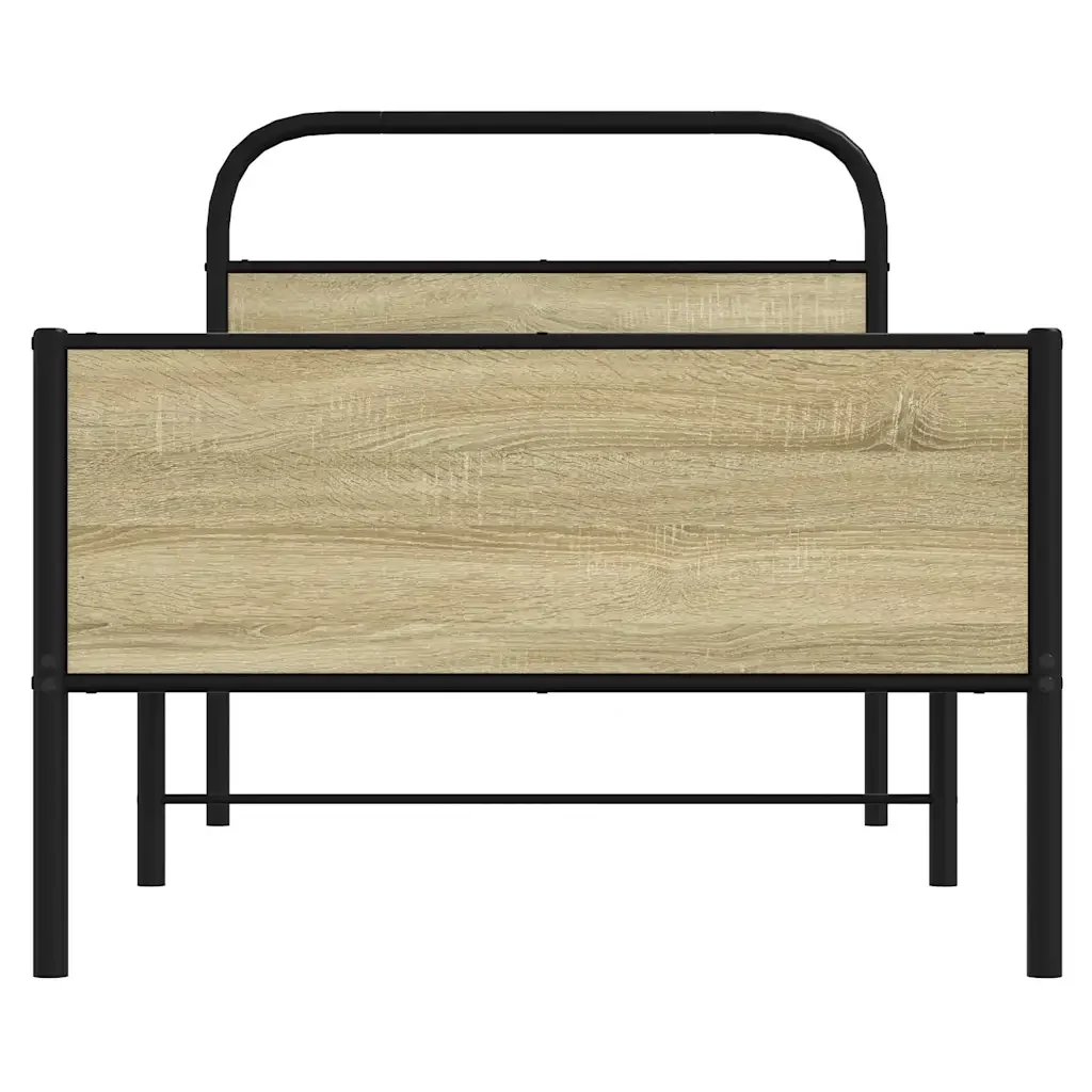 Letto singolo | Letto per adulti | Giroletto senza Materasso Rovere Sonoma 80x200 cm in Truciolato - Image 5