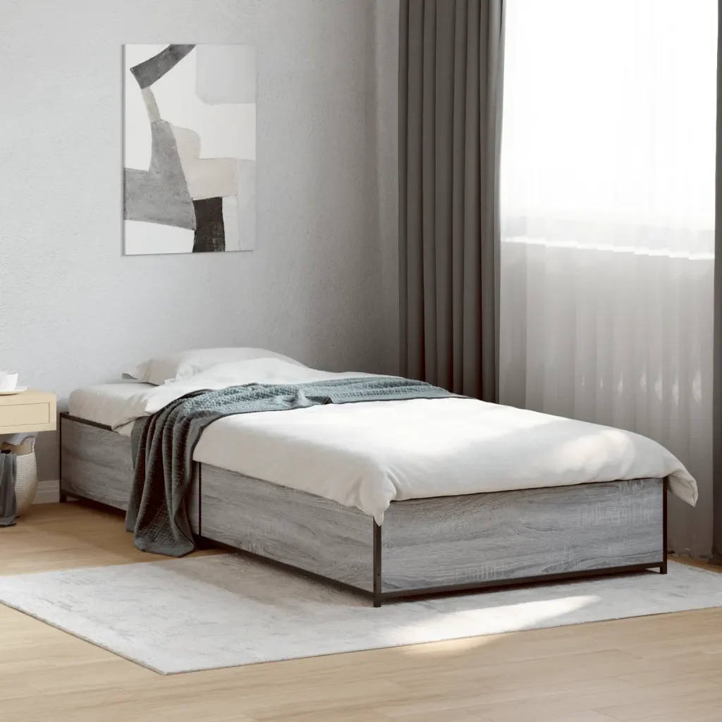 Letto singolo | Letto per adulti | Giroletto senza Materasso Rovere Sonoma 90x190 cm - Image 2