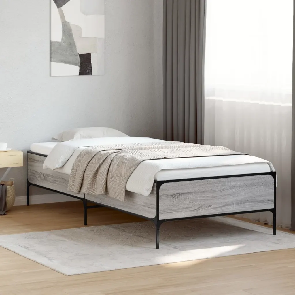 Letto singolo | Letto per adulti | Giroletto senza Materasso Rovere Sonoma 90x190 cm - Image 2