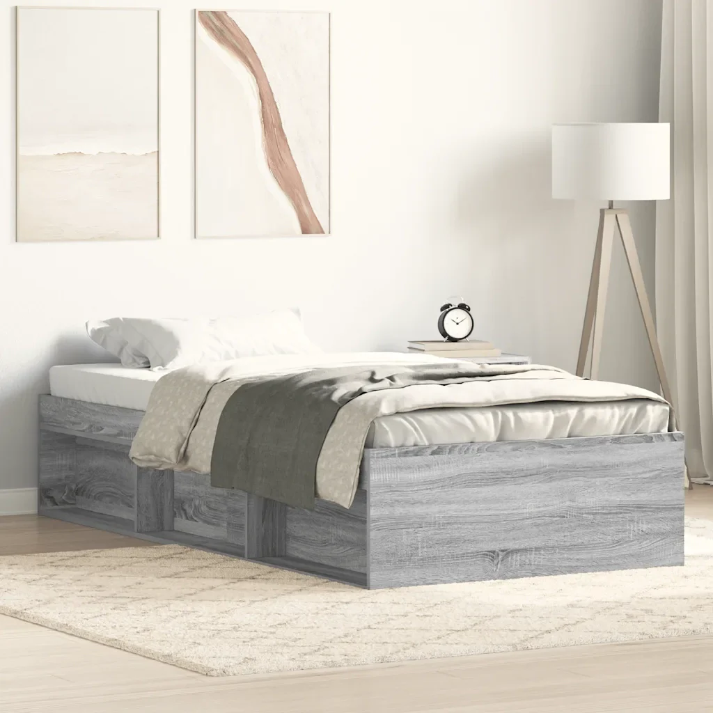 Letto singolo | Letto per adulti | Giroletto senza Materasso Rovere Sonoma 90x190 cm - Image 2