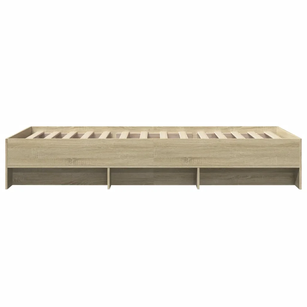 Letto singolo | Letto per adulti | Giroletto senza Materasso Rovere Sonoma 90x190 cm in Truciolato - Image 6