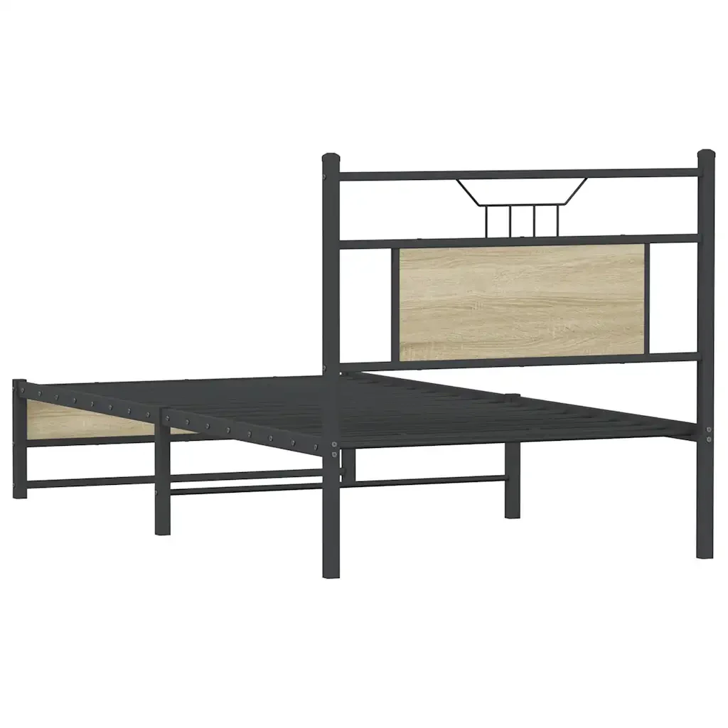 Letto singolo | Letto per adulti | Giroletto senza Materasso Rovere Sonoma 90x190 cm in Truciolato - Image 8