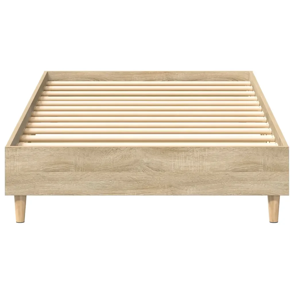 Letto singolo | Letto per adulti | Giroletto senza Materasso Rovere Sonoma 90x190 cm in Truciolato - Image 5
