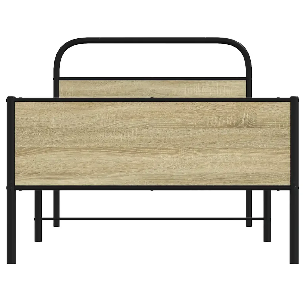 Letto singolo | Letto per adulti | Giroletto senza Materasso Rovere Sonoma 90x190 cm in Truciolato - Image 5