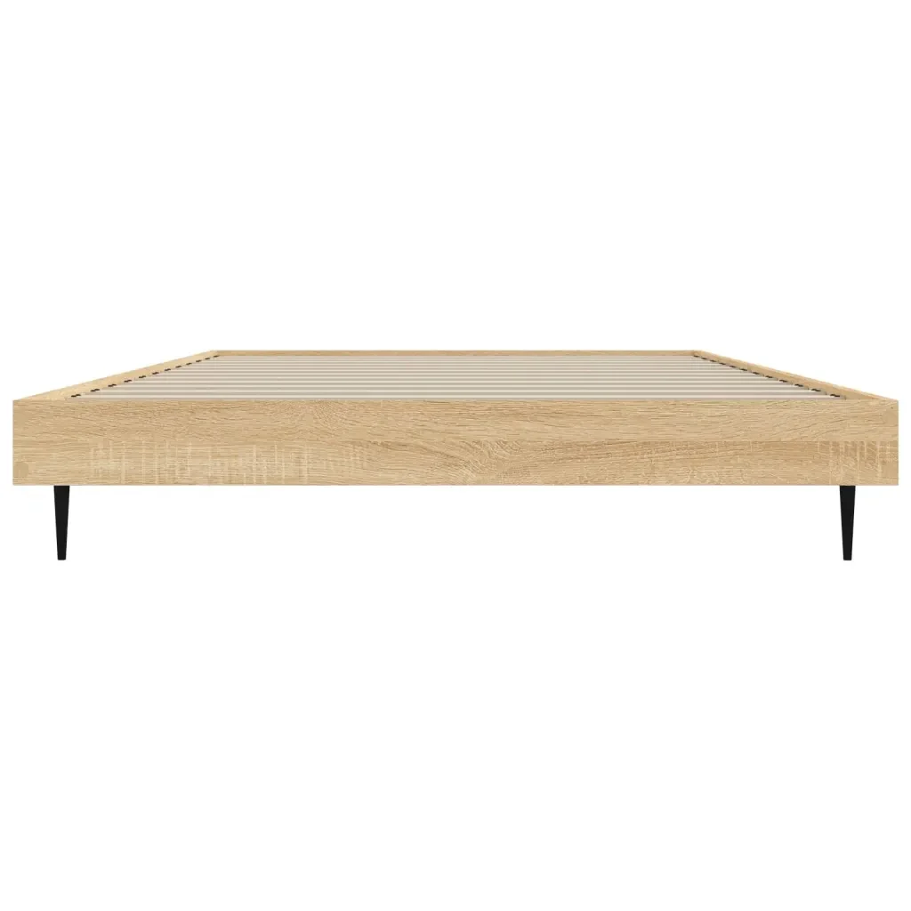 Letto singolo | Letto per adulti | Giroletto senza Materasso Rovere Sonoma 90x200 cm in Truciolato - Image 6