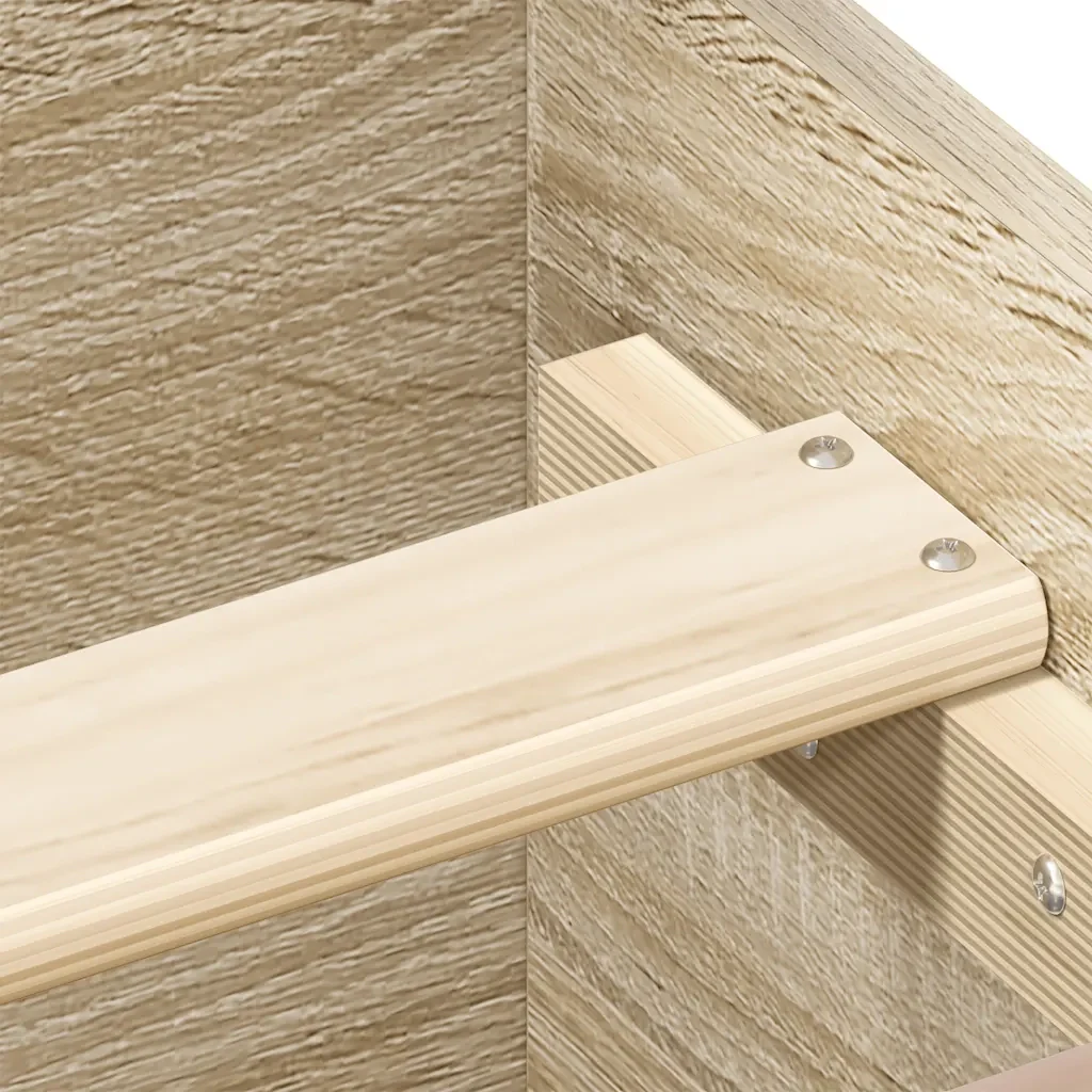 Letto singolo | Letto per adulti | Giroletto senza Materasso Rovere Sonoma 90x200 cm in Truciolato - Image 8