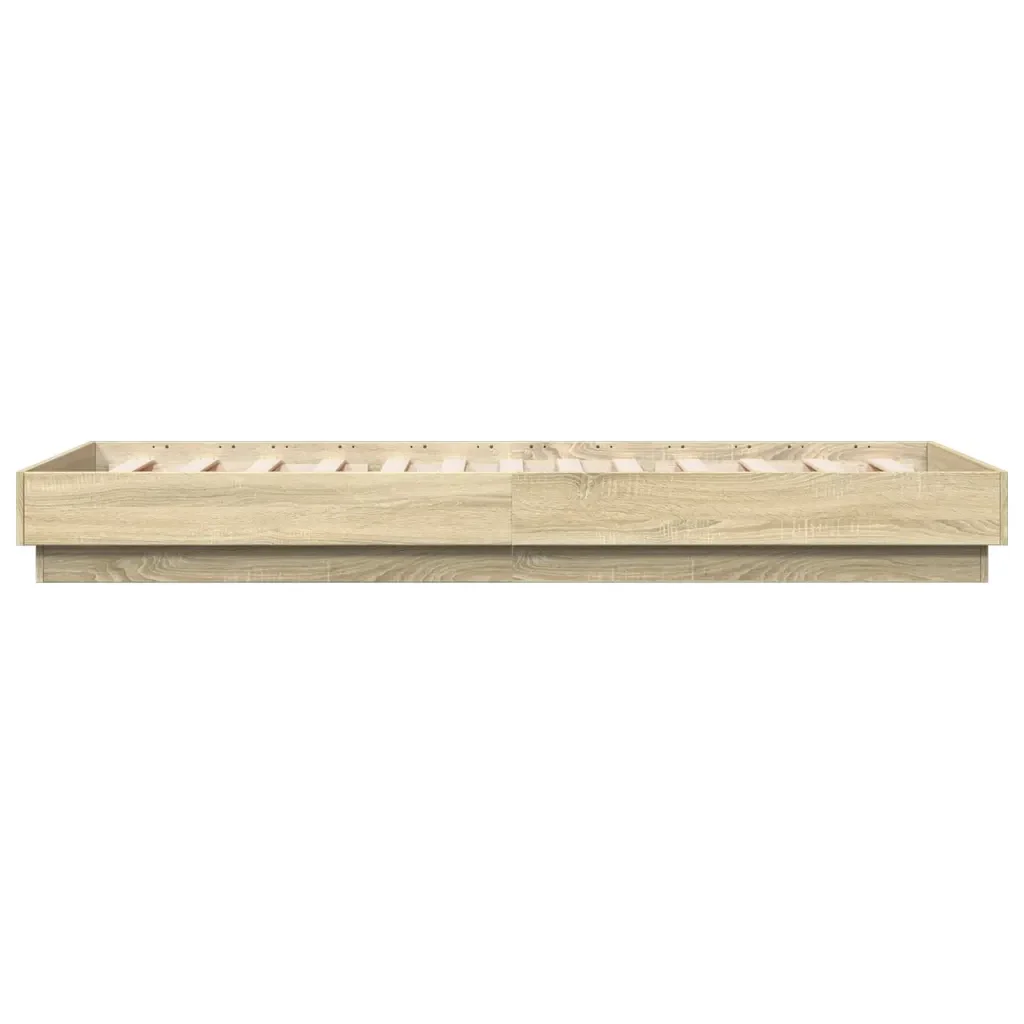Letto singolo | Letto per adulti | Giroletto senza Materasso Rovere Sonoma 90x200 cm in Truciolato - Image 5