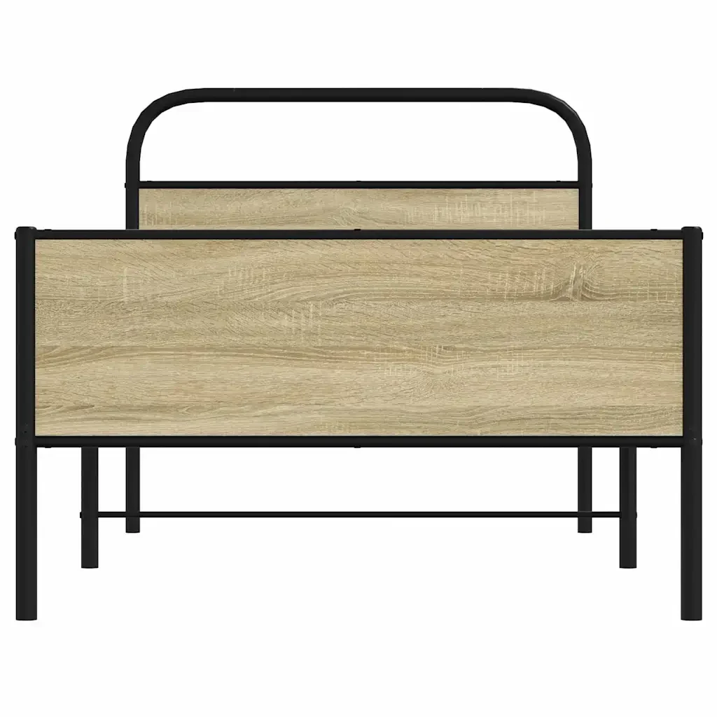 Letto singolo | Letto per adulti | Giroletto senza Materasso Rovere Sonoma 90x200 cm in Truciolato - Image 5