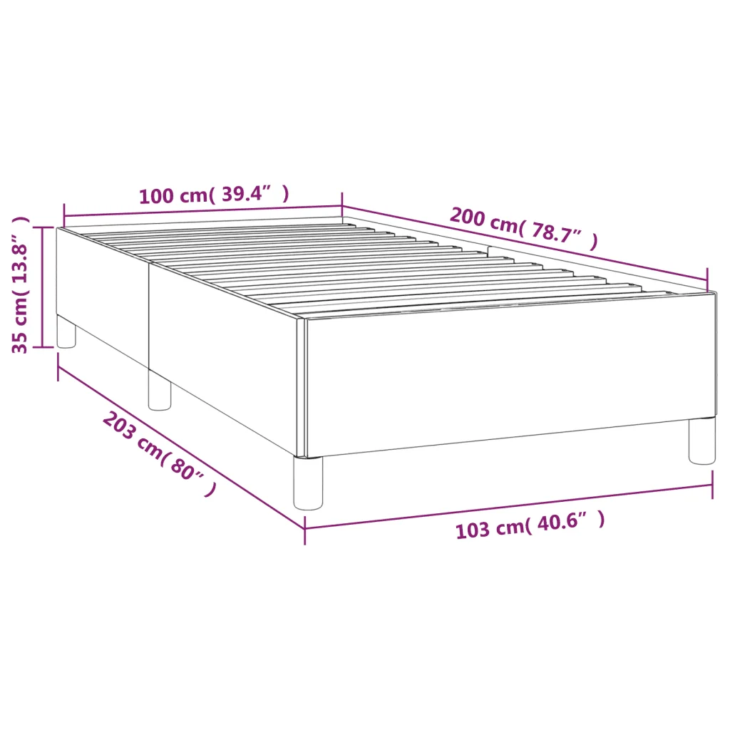 Letto singolo | Letto per adulti | Giroletto senza Materasso Tortora 100x200 cm in Tessuto - Image 9