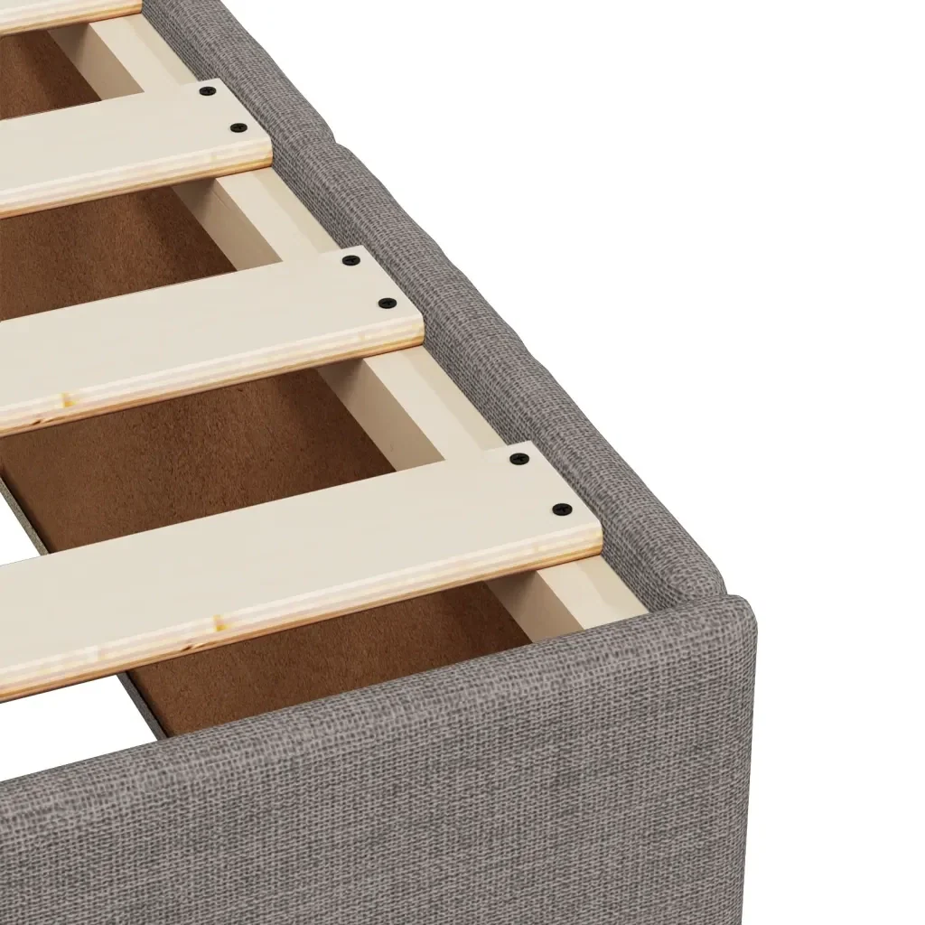 Letto singolo | Letto per adulti | Giroletto senza Materasso Tortora 80x200 cm Tessuto - Image 7