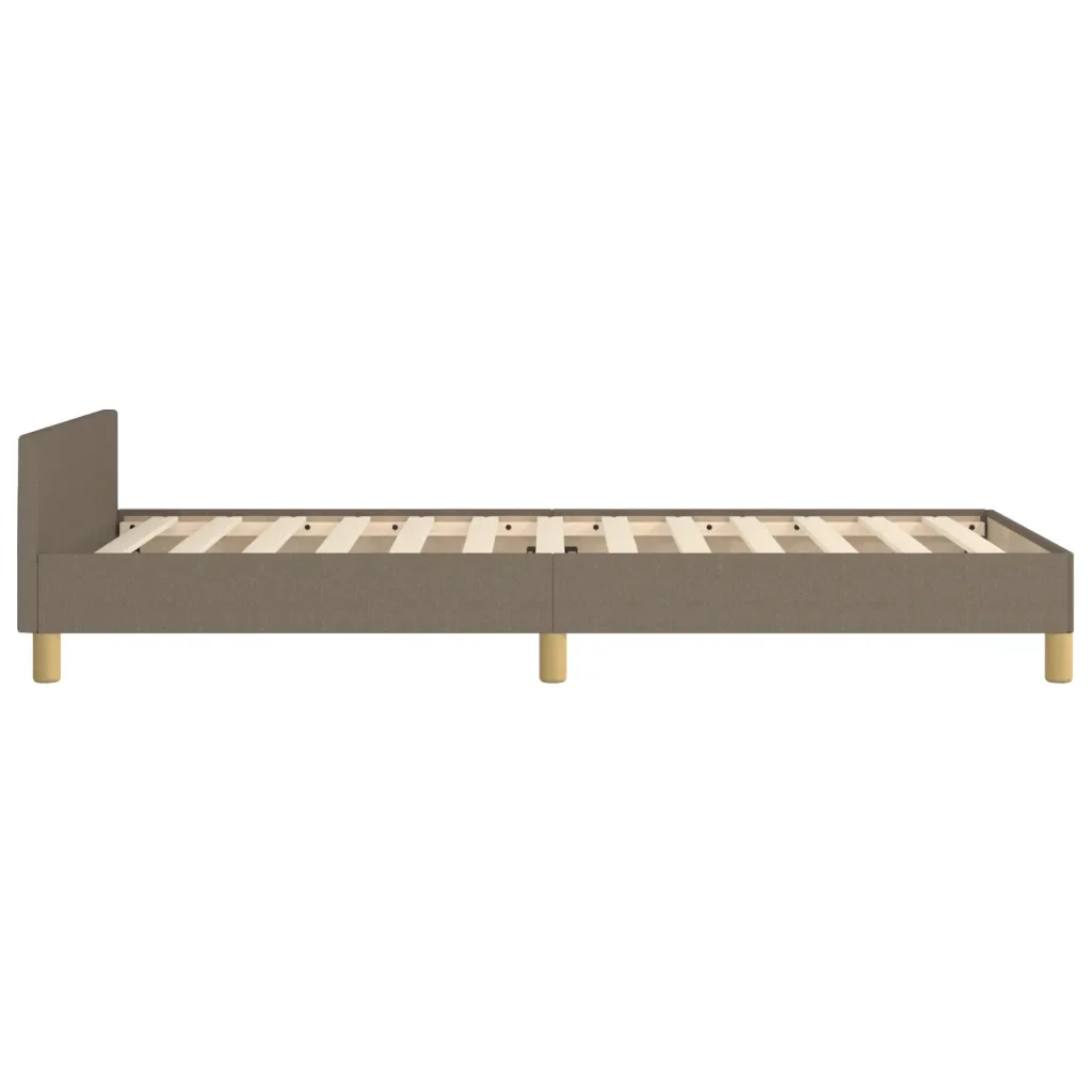 Letto singolo | Letto per adulti | Giroletto senza Materasso Tortora 80x200 cm Tessuto - Image 7