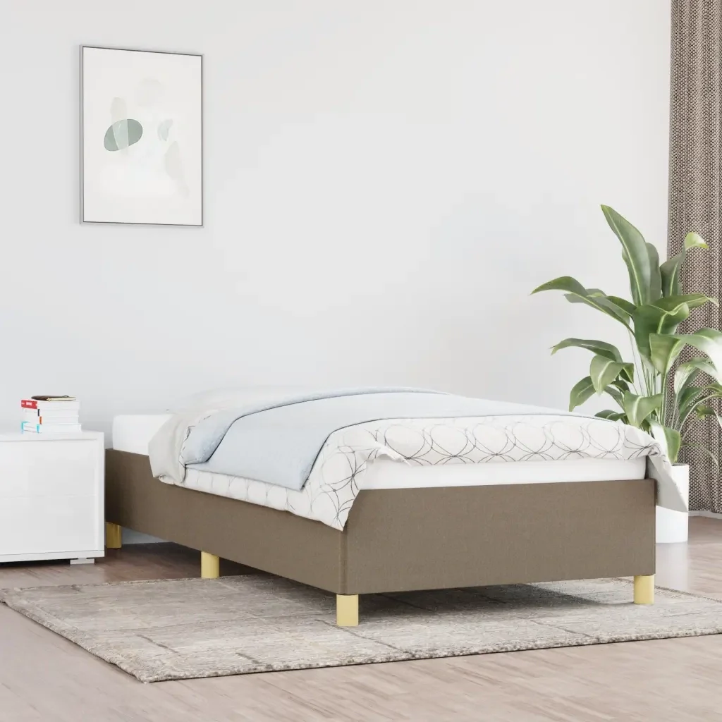 Letto singolo | Letto per adulti | Giroletto senza Materasso Tortora 80x200 cm Tessuto - Image 2