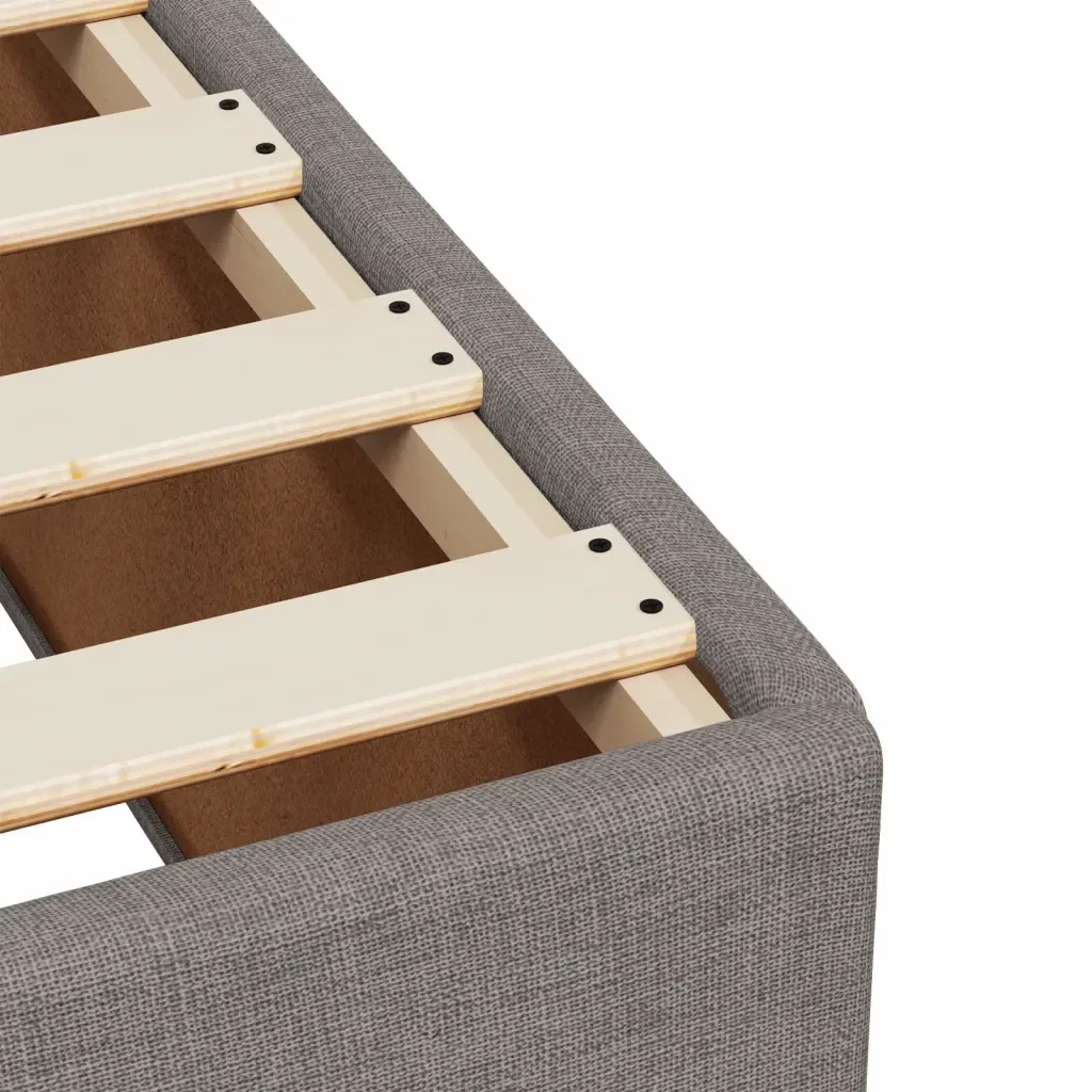 Letto singolo | Letto per adulti | Giroletto senza Materasso Tortora 80x200 cm Tessuto - Image 7