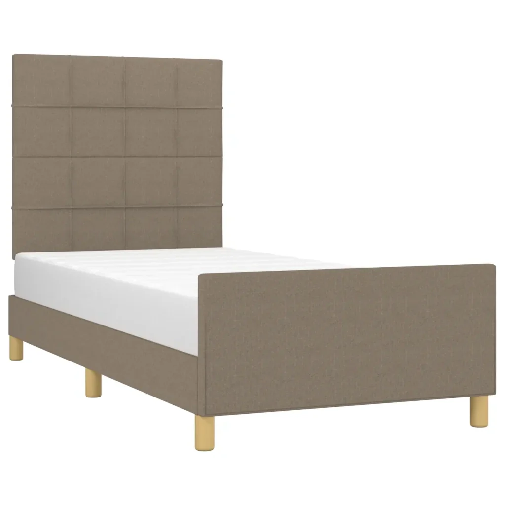 Letto singolo | Letto per adulti | Giroletto senza Materasso Tortora 80x200 cm Tessuto - Image 3