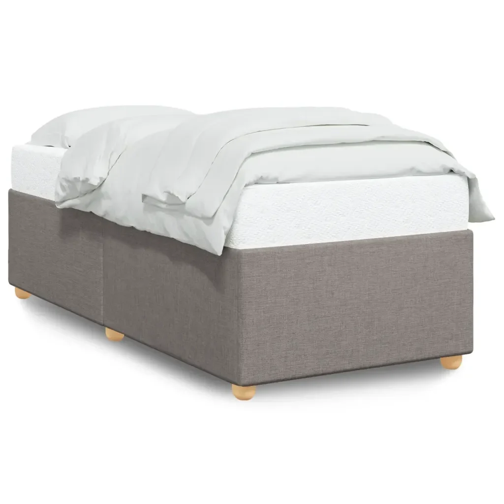 Letto singolo | Letto per adulti | Giroletto senza Materasso Tortora 90x190 cm Tessuto