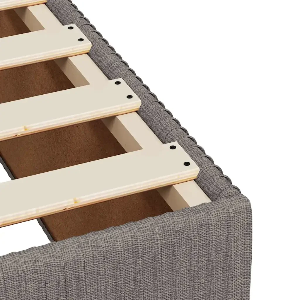 Letto singolo | Letto per adulti | Giroletto senza Materasso Tortora 90x190 cm Tessuto - Image 7