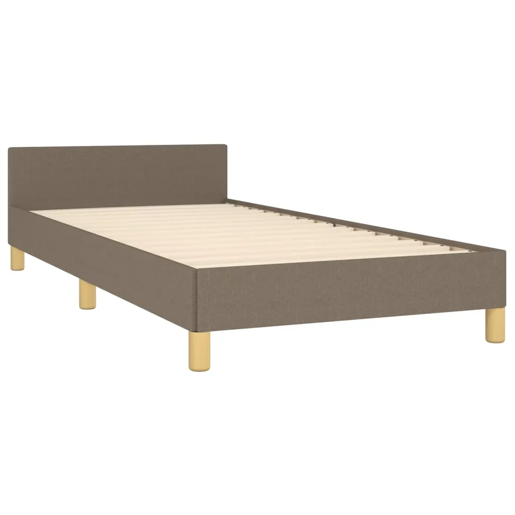 Letto singolo | Letto per adulti | Giroletto senza Materasso Tortora 90x200 cm Tessuto - Image 5