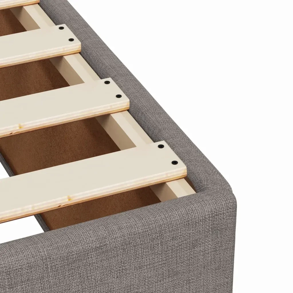Letto singolo | Letto per adulti | Giroletto senza Materasso Tortora 90x200 cm Tessuto - Image 7