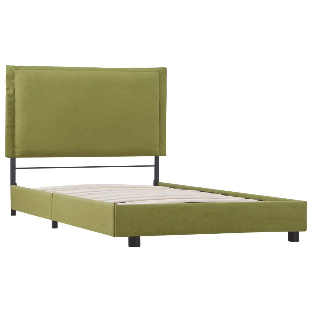 Letto singolo | Letto per adulti | Giroletto senza Materasso Verde in Tessuto 90x200 cm - Image 2