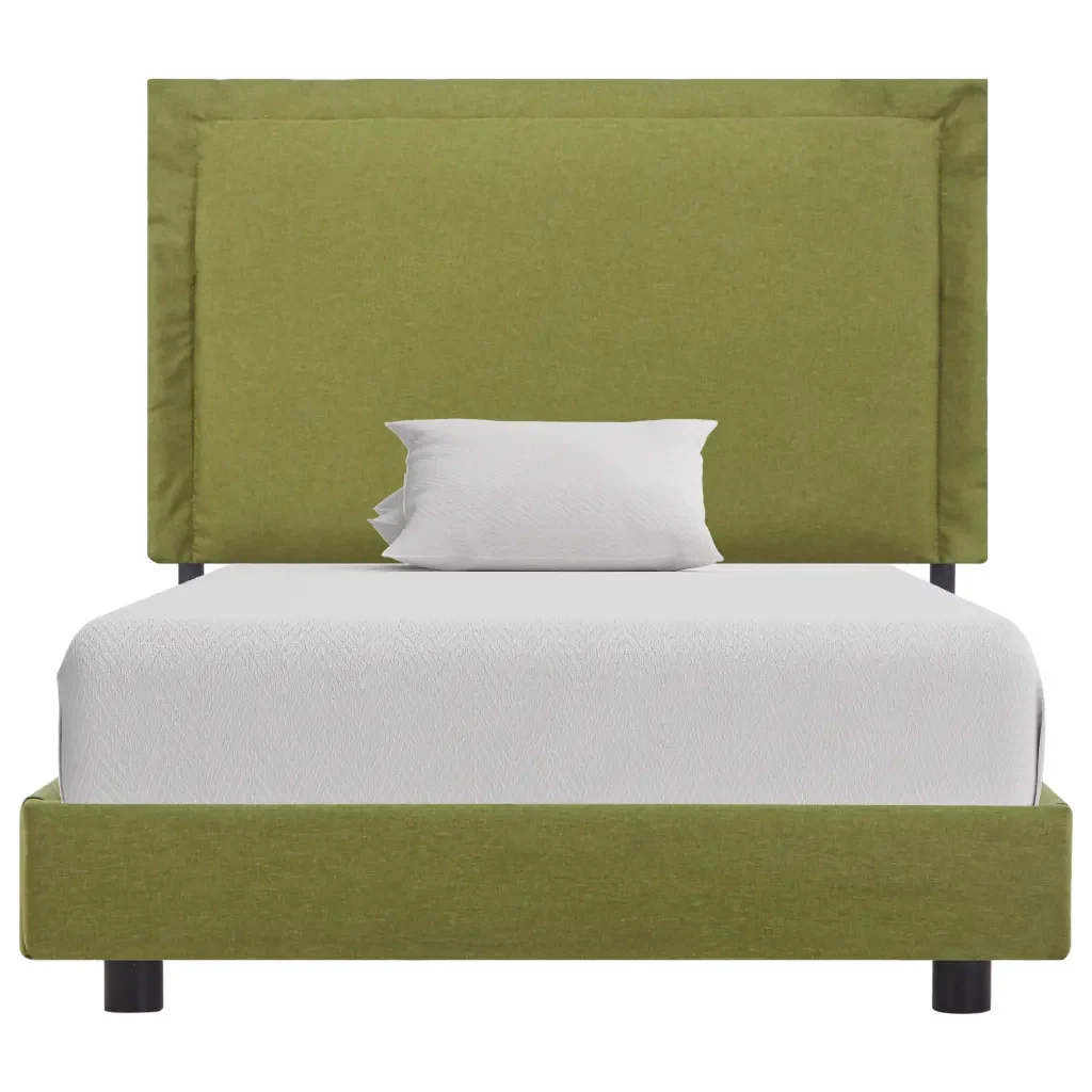 Letto singolo | Letto per adulti | Giroletto senza Materasso Verde in Tessuto 90x200 cm - Image 4