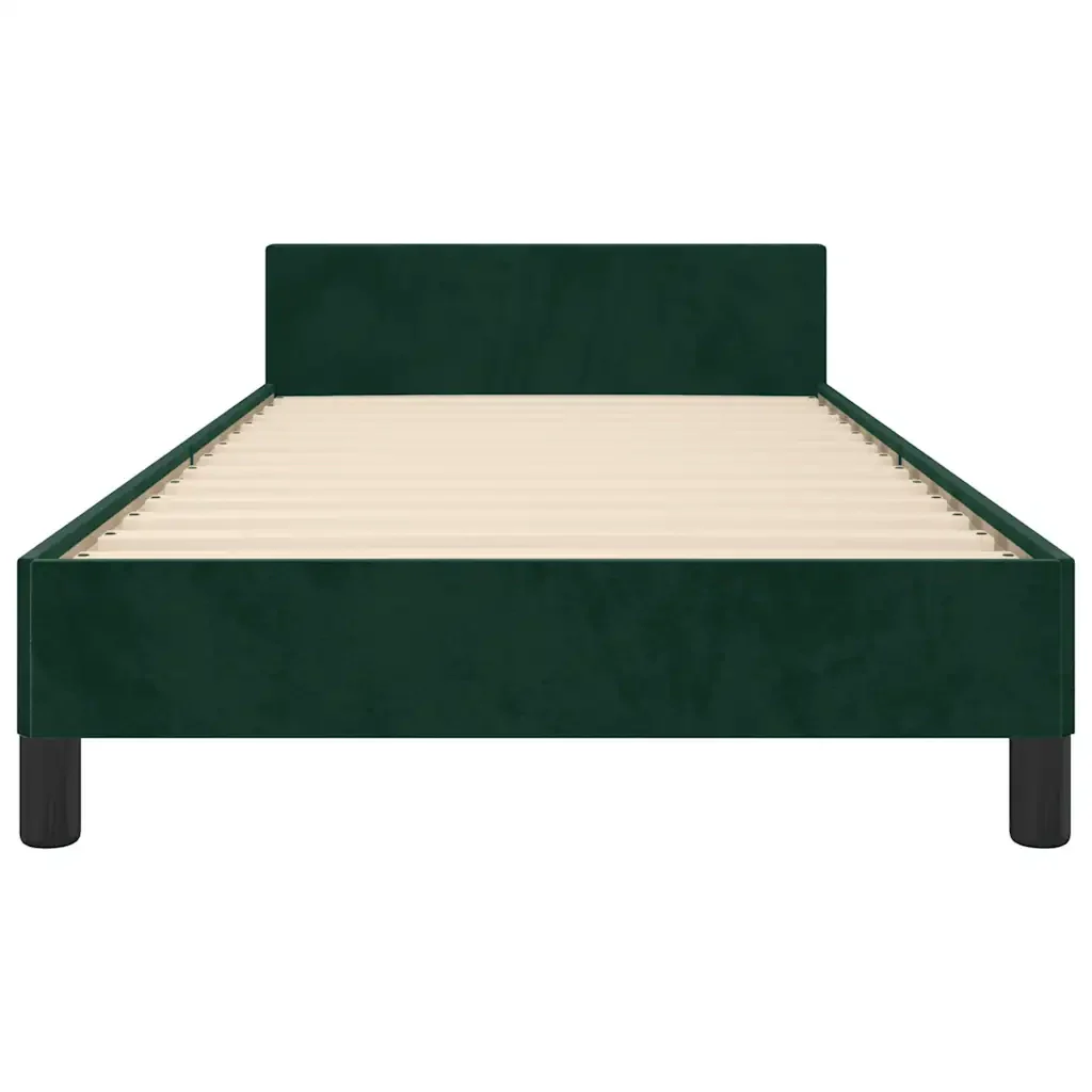 Letto singolo | Letto per adulti | Giroletto senza Materasso Verde Scuro 100x200 cm in Velluto - Image 6