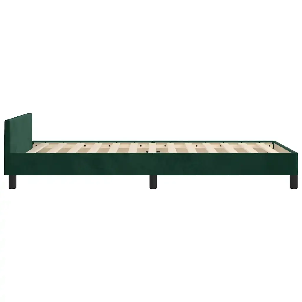 Letto singolo | Letto per adulti | Giroletto senza Materasso Verde Scuro 100x200 cm in Velluto - Image 7
